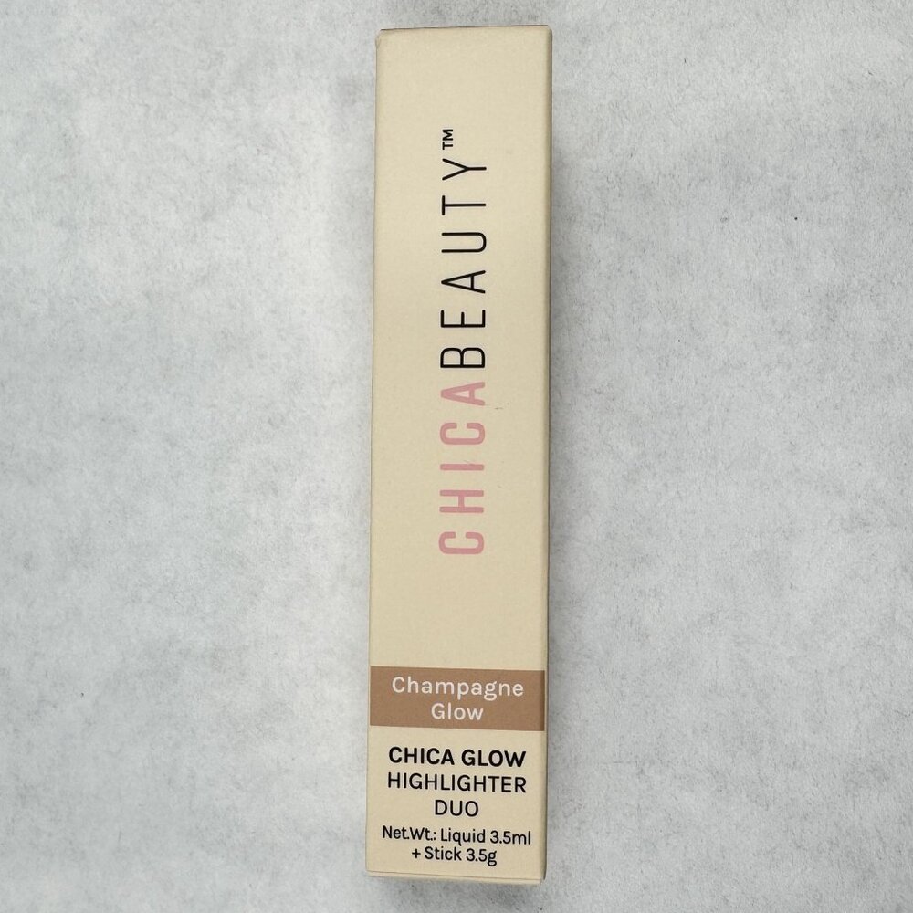 Chica Beauty Champagne Glow Highlighter Duo 3.5ml Liquid + Stick 3.5g Vegan NEW